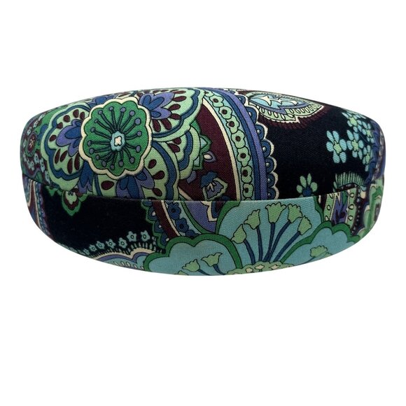 Vera Bradley Blue Green Floral Sunglass Eyeglass Hard Travel Case Artsy Storage - Picture 1 of 6